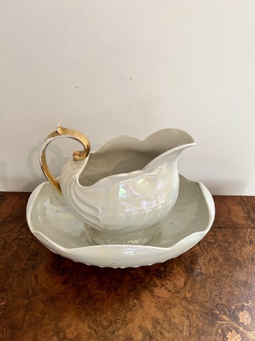 LOVELY ANTIQUE EDWARDIAN SHELLEY JUG AND BOWL SET - ADDITIONAL PHOTO 5