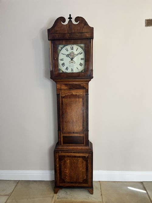 Fantastic Quality 18th Century Oak and Mahogany Long Case Clock