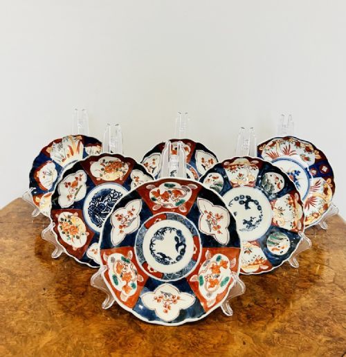 Fantastic Collection of Six Antique Japanese Imari Plates