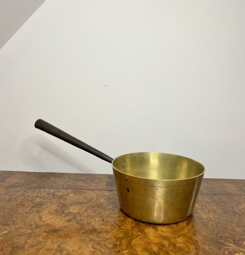 Antique Victorian Quality Heavy Brass Jam Pan