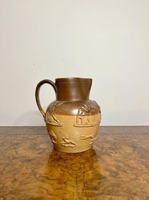 Large Antique Victorian Doulton Lambeth Harvest Jug