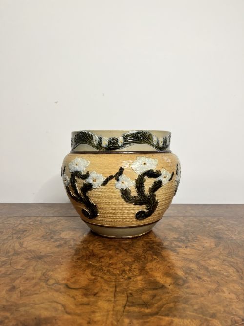STUNNING QUALITY ANTIQUE VICTORIAN DOULTON LAMBETH JARDINIERE