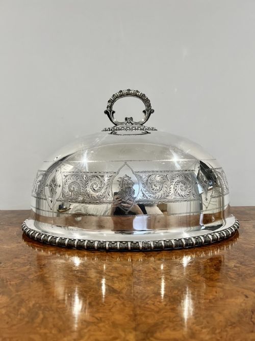 Large Antique Edwardian Quality Silver Plated Meat Cover