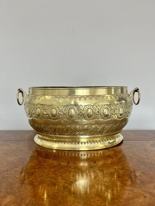 Large Antique Victorian Quality Ornate Brass Wine Cooler