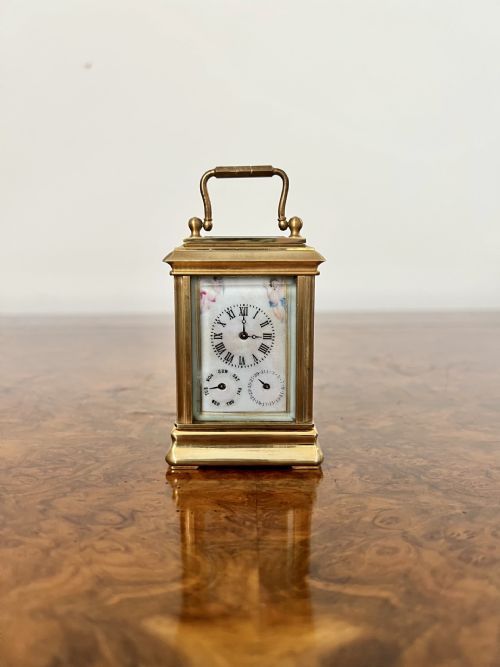 Stunning Antique Miniature Quality Brass Carriage Clock