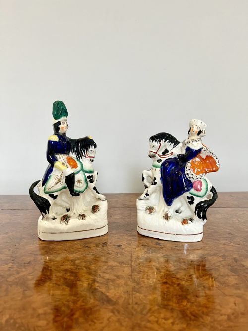 Quality Pair of Antique Victorian Staffordshire Royal Figures