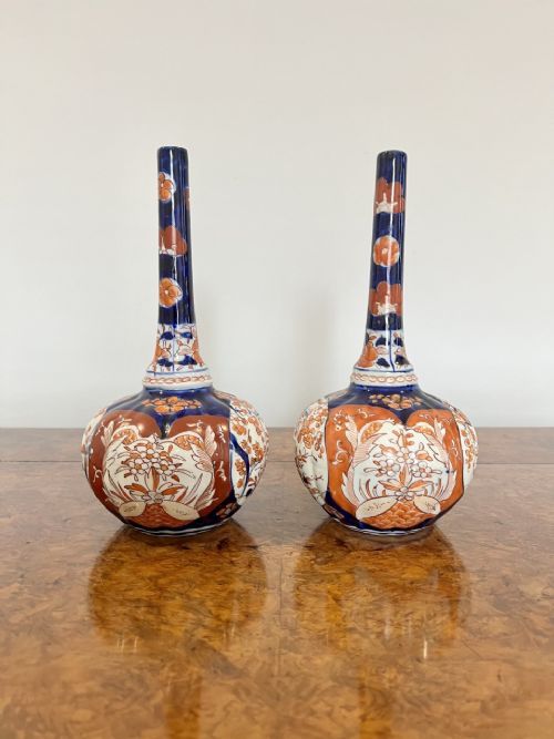 Fine Pair of Quality Antique Japanese Imari Shaped Vases