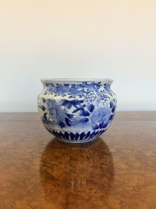 Lovely Antique Japanese Blue and White Jardiniere