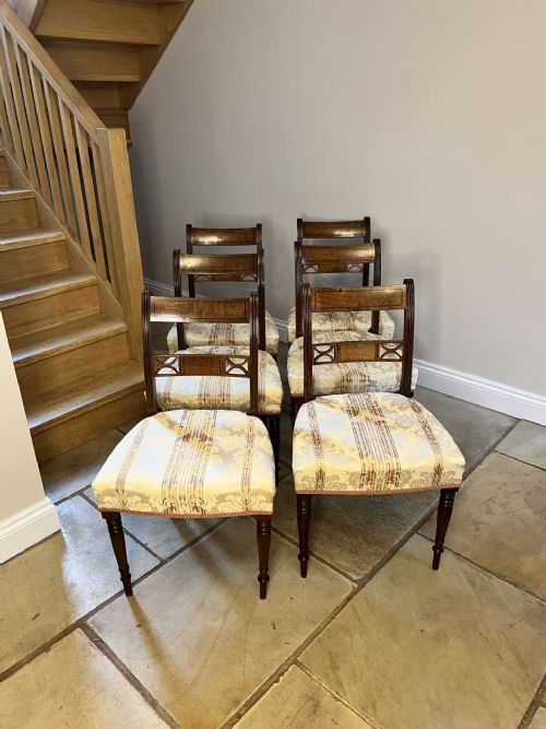 Fine Set of Six Antique George III Quality Mahogany Dining Chairs