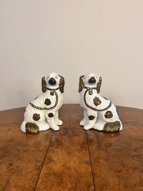 Quality Pair of Antique Victorian Staffordshire Dogs