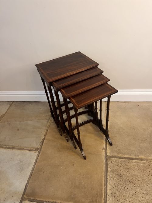 Lovely Antique Edwardian Mahogany Nest of Four Tables