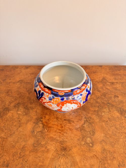LOVELY ANTIQUE JAPANESE IMARI JARDINIERE - ADDITIONAL PHOTO 5