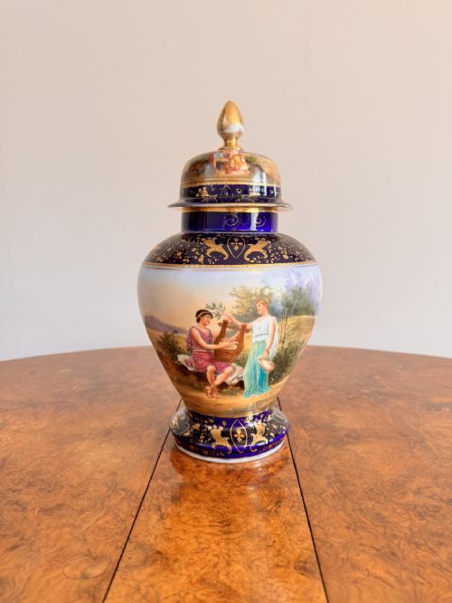 FINE QUALITY ANTIQUE VICTORIAN ROYAL VIENNA VASE GARNITURE - ADDITIONAL PHOTO 5