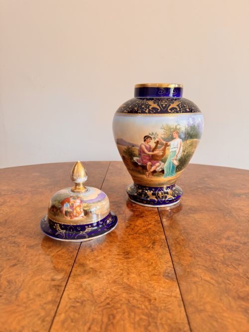 FINE QUALITY ANTIQUE VICTORIAN ROYAL VIENNA VASE GARNITURE - ADDITIONAL PHOTO 6