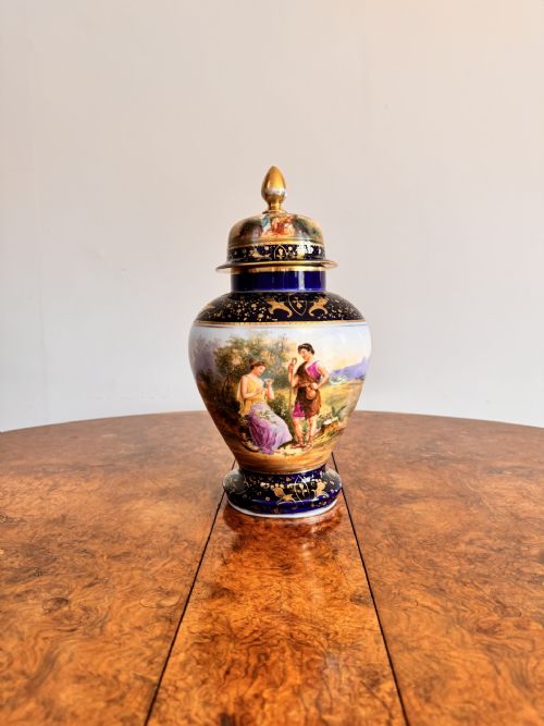 FINE QUALITY ANTIQUE VICTORIAN ROYAL VIENNA VASE GARNITURE - ADDITIONAL PHOTO 7