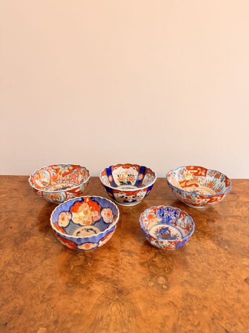 Quality Collection of Five Antique Japanese Imari Bowls