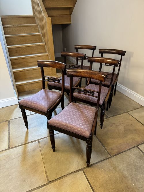 Wonderful Set of Six Antique Regency Quality Rosewood Dining Chairs