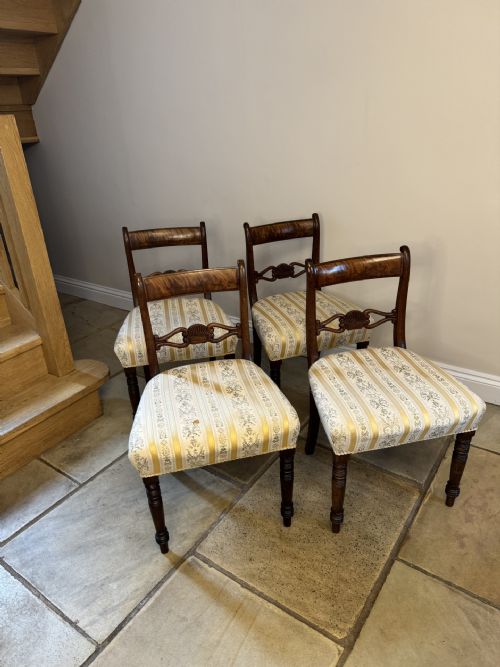 Wonderful Set of Four Antique Regency Mahogany Dining Chairs