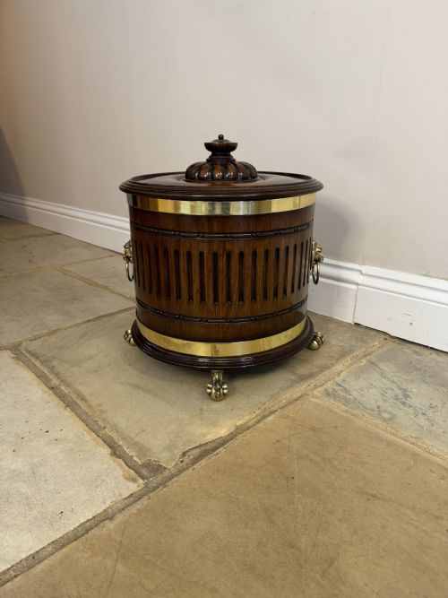 Antique George III Quality Mahogany Circular Lidded Champagne Cooler