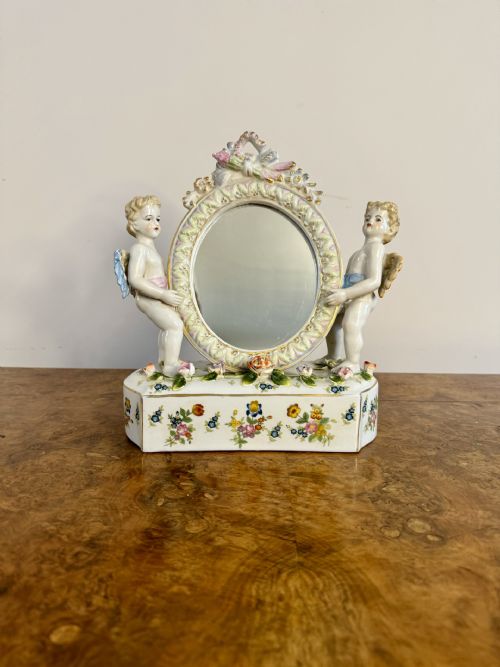 Pretty Antique Porcelain Dressing Table Mirror