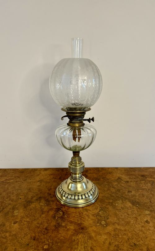 quality antique victorian brass oil lamp - CATEGORY: ANTIQUE LIGHTING - DATED 1880