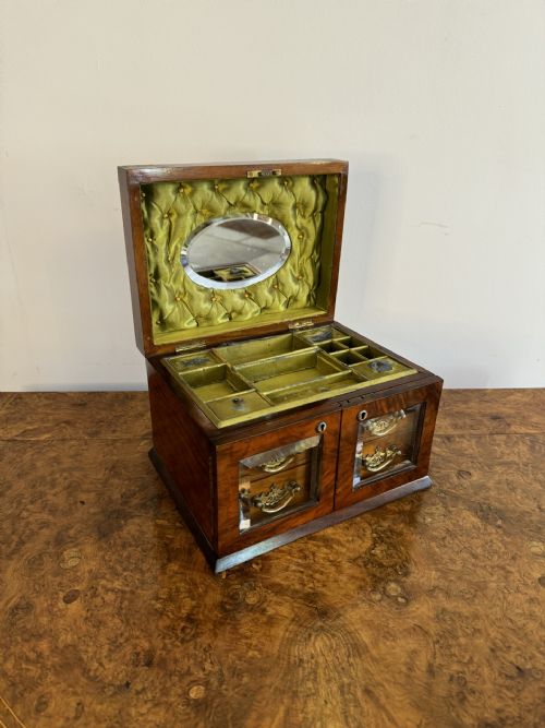 Fantastic Quality Antique Victorian Burr Walnut Jewellery Box