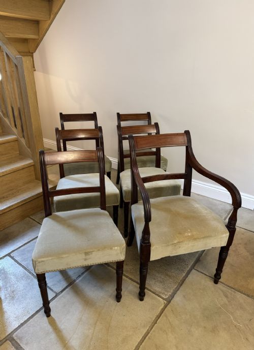 Set of Six Antique Regency Quality Mahogany Dining Chairs