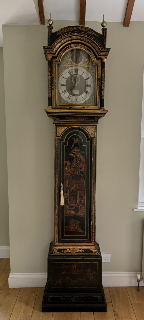 Fantastic Quality Antique George III Lacquered and Chinoiserie Decorated Longcase Clock