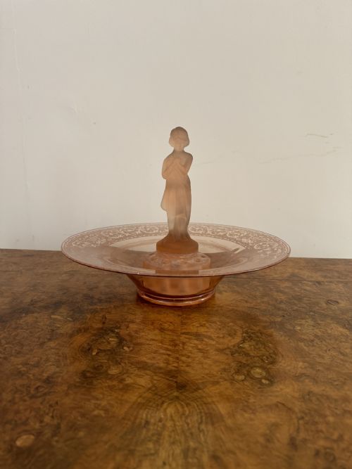 Unusual Antique Art Deco Quality Glass Centrepiece