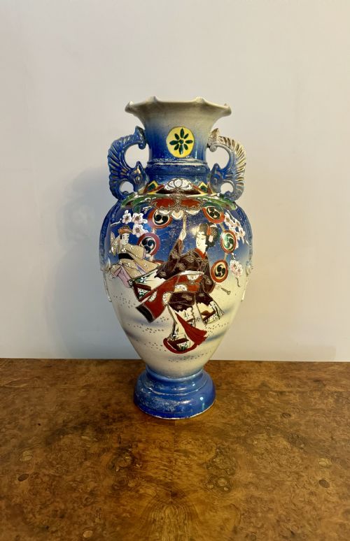 QUALITY LARGE ANTIQUE JAPANESE SATSUMA VASE - ADDITIONAL PHOTO 3