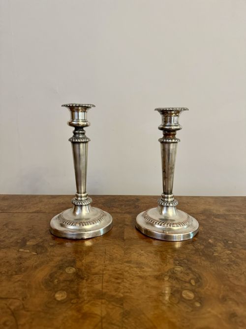 Elegant Pair of Quality Antique Victorian Silver Plated Candlesticks