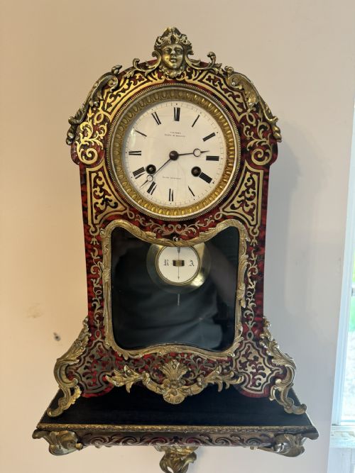 ANTIQUE 19TH CENTURY QUALITY FRENCH BOULLE BRACKET CLOCK WITH ORIGINAL BRACKET - ADDITIONAL PHOTO 6