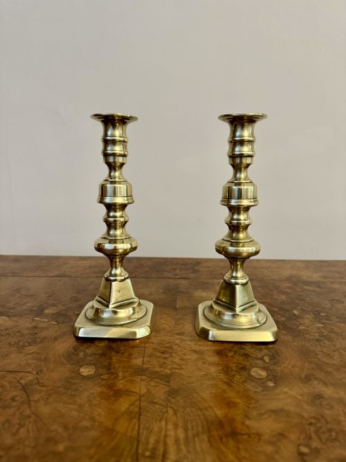 Quality Antique Victorian Brass Candlesticks