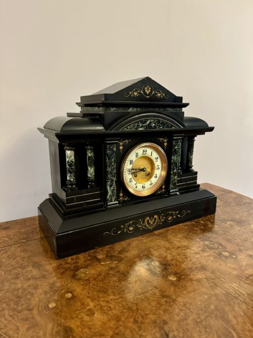 OUTSTANDING QUALITY LARGE ANTIQUE MANTLE CLOCK - ADDITIONAL PHOTO 2