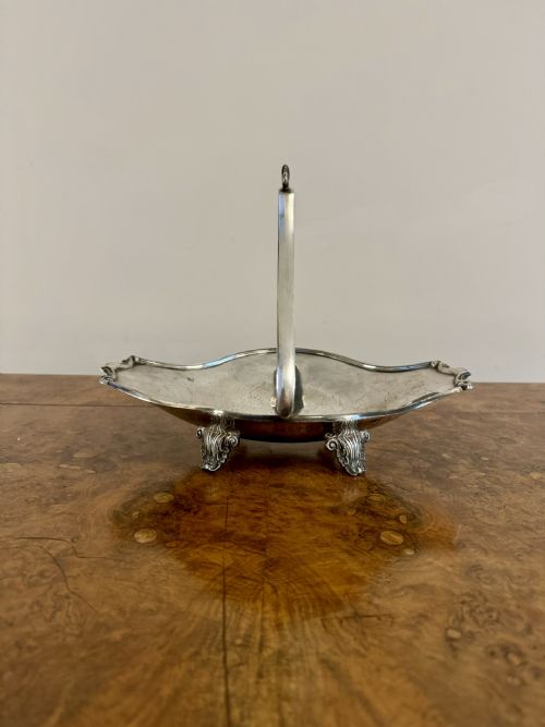 Pretty Antique Edwardian Silver Plated Cake Basket