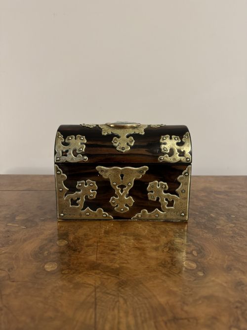 Stunning Quality Antique Victorian Coromandel and Brass Mounted Stationary Box