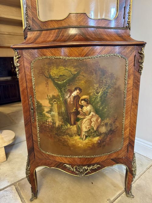 SUPERB QUALITY ANTIQUE VICTORIAN FRENCH KINGWOOD DISPLAY CABINET - ADDITIONAL PHOTO 5