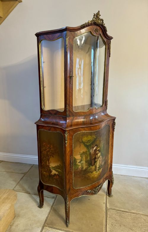 SUPERB QUALITY ANTIQUE VICTORIAN FRENCH KINGWOOD DISPLAY CABINET - ADDITIONAL PHOTO 2