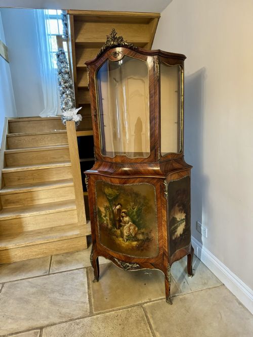 SUPERB QUALITY ANTIQUE VICTORIAN FRENCH KINGWOOD DISPLAY CABINET - ADDITIONAL PHOTO 6