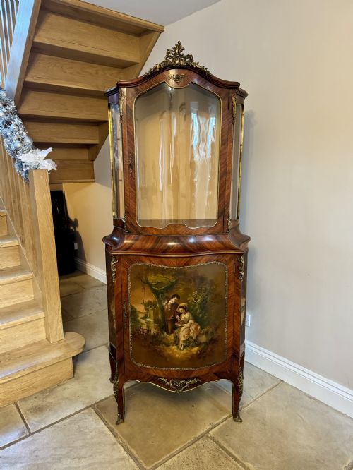 SUPERB QUALITY ANTIQUE VICTORIAN FRENCH KINGWOOD DISPLAY CABINET - ADDITIONAL PHOTO 9
