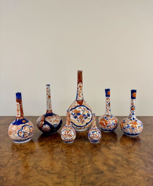 Quality Collection of Seven Antique Japanese Imari Shaped Vases