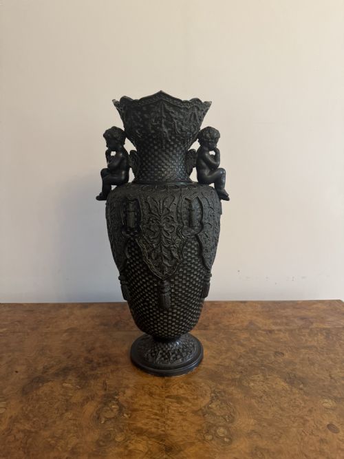ELEGANT PAIR OF ANTIQUE VICTORIAN VASES BY BERNHARD BLOCH - ADDITIONAL PHOTO 3