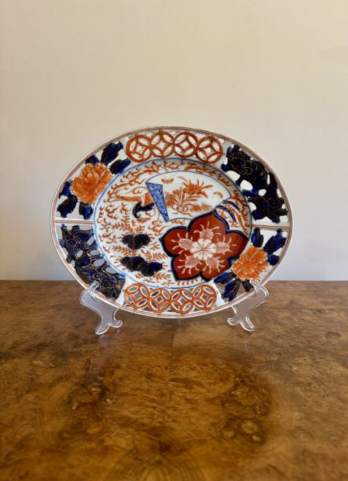 UNUSUAL QUALITY ANTIQUE JAPANESE IMARI OVAL PLATE - ADDITIONAL PHOTO 3