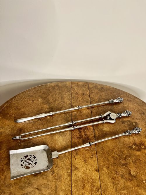 Quality Set of Antique George III Steel Fire Irons