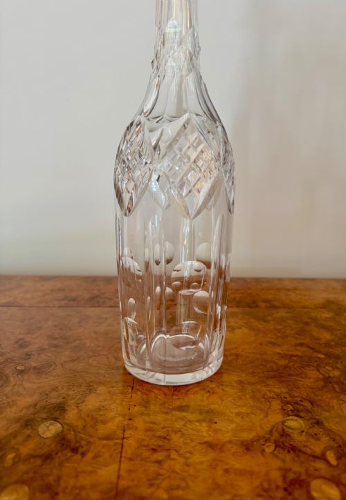 UNUSUAL TRIO OF ANTIQUE EDWARDIAN CUT GLASS DECANTERS - ADDITIONAL PHOTO 4