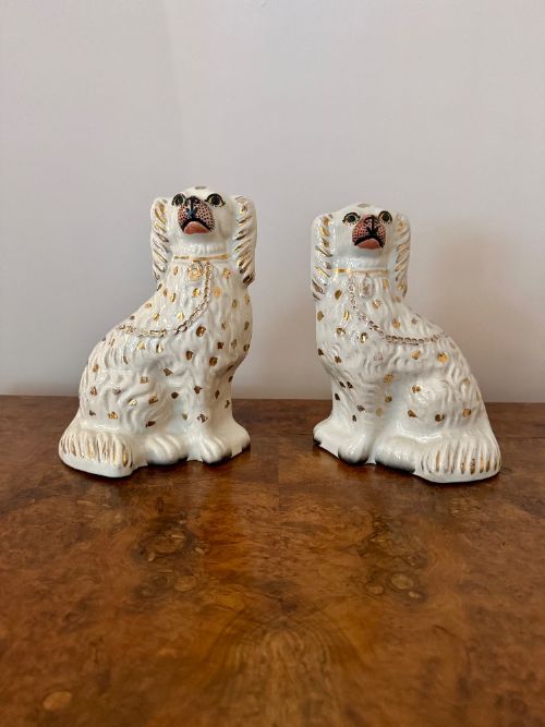 Wonderful Pair of Antique Victorian Staffordshire Dogs