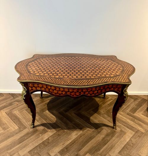 MAGNIFICENT QUALITY FRENCH ANTIQUE ROSEWOOD PARQUETRY INLAID CENTRE TABLE - ADDITIONAL PHOTO 1