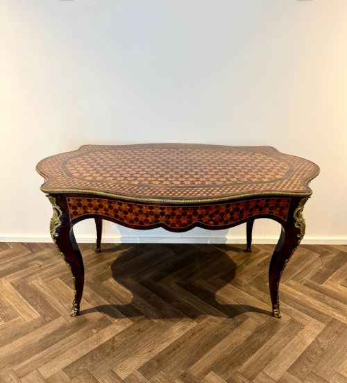 MAGNIFICENT QUALITY FRENCH ANTIQUE ROSEWOOD PARQUETRY INLAID CENTRE TABLE - ADDITIONAL PHOTO 2
