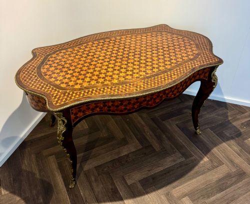MAGNIFICENT QUALITY FRENCH ANTIQUE ROSEWOOD PARQUETRY INLAID CENTRE TABLE - ADDITIONAL PHOTO 9