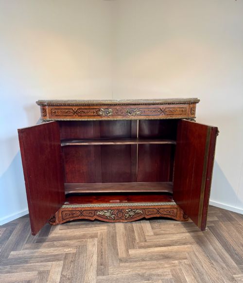 EXQUISITE QUALITY ANTIQUE 19TH CENTURY FRENCH MARQUETRY INLAID CABINET - ADDITIONAL PHOTO 10
